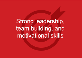 Strong leadership, team building, and motivational skills